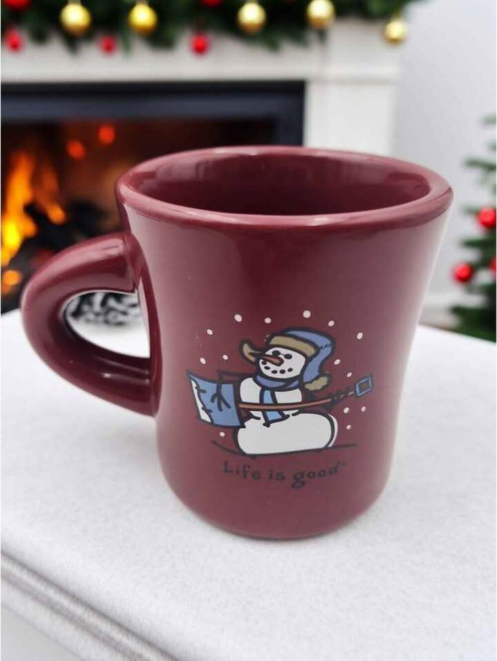 Life is Good 'Good Home' Snowman Coffee Mug - Burgundy